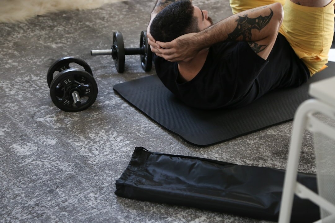 senior doing leg lifts at home