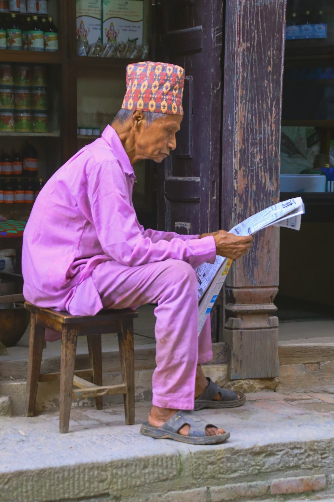 senior woman reading financial documents