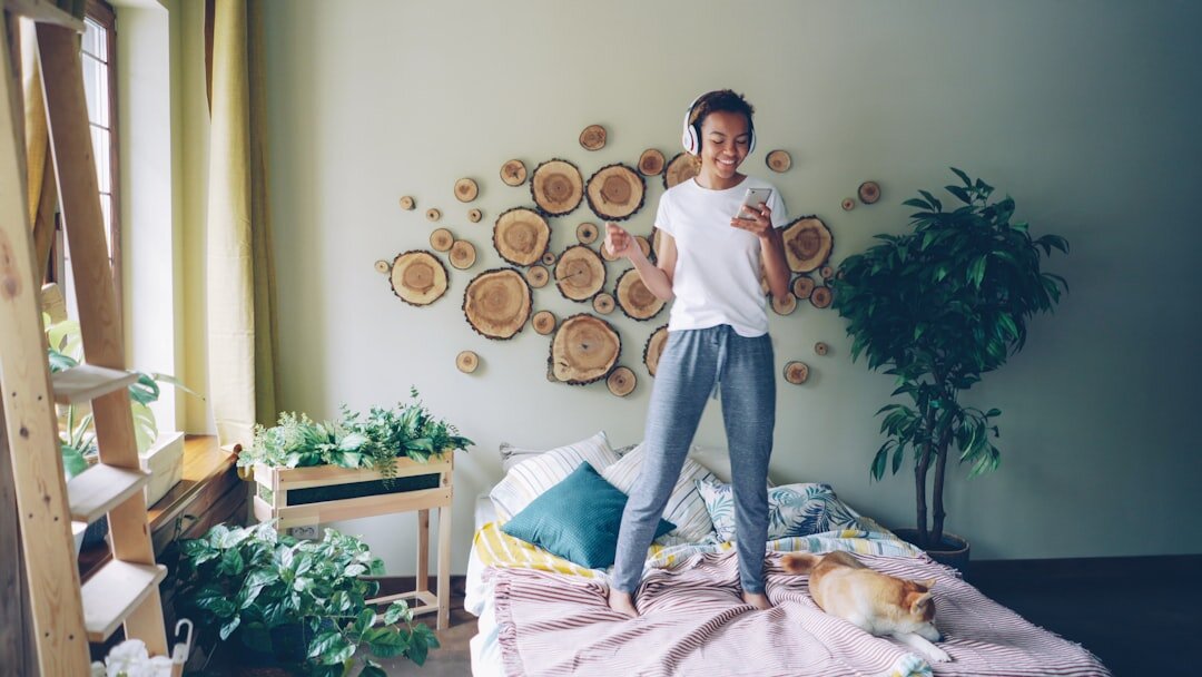 senior woman stretching at home