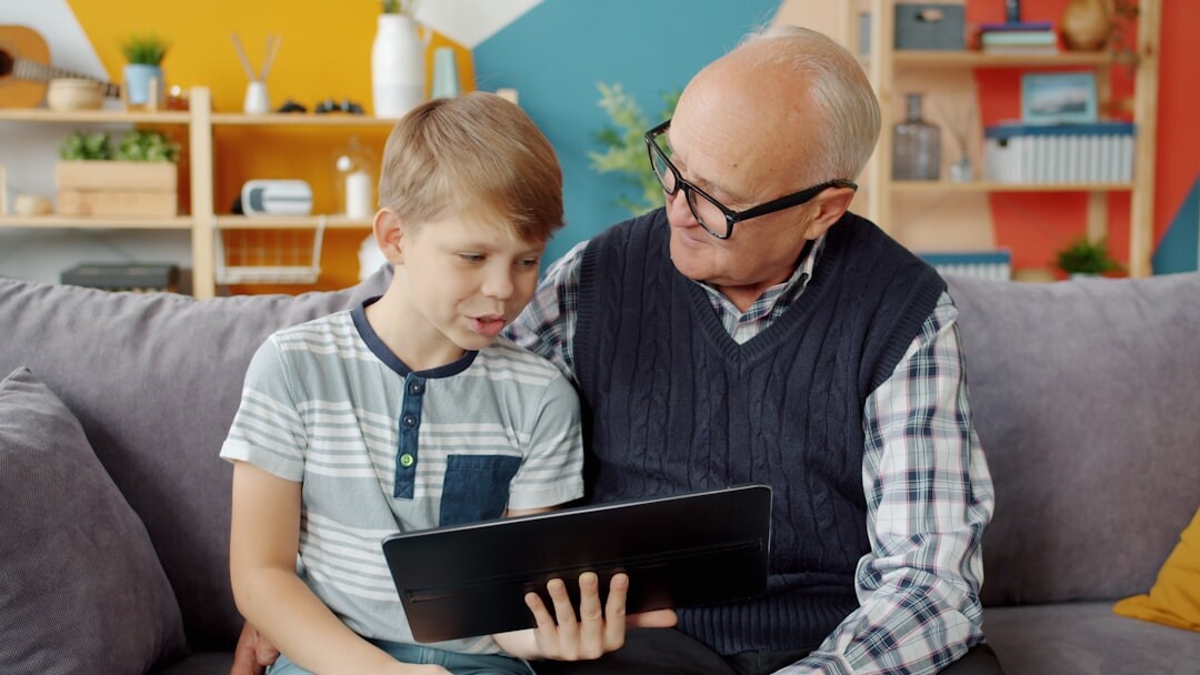 senior couple on tablet